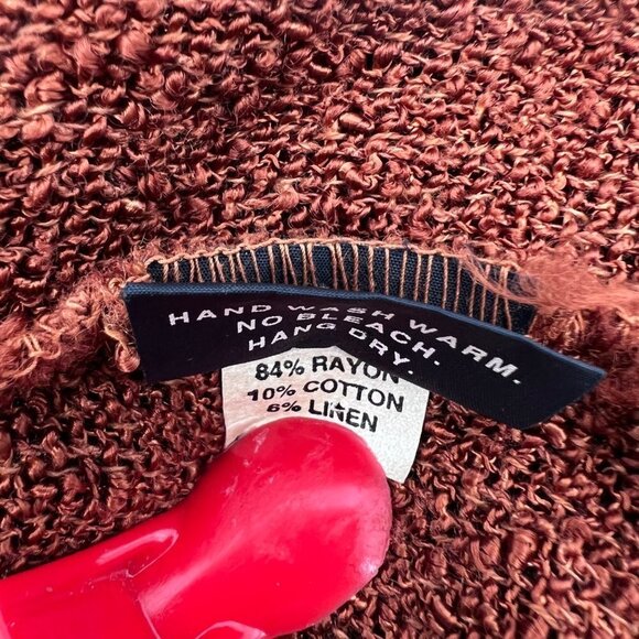 Novenka Moroccan Woven Fringe Tunic Top Eggplant Purple Rayon Cotton Linen - Picture 9 of 10